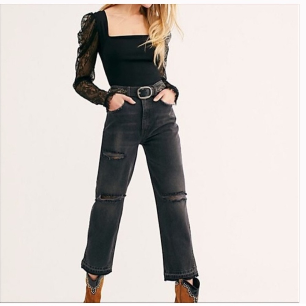 Free People,Lita High Rise, Ankle Straight, Rugged